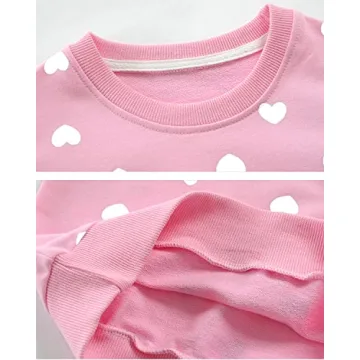 Cute Cotton Heart Sweatshirt for Toddler Girls