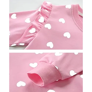 Cute Cotton Heart Sweatshirt for Toddler Girls