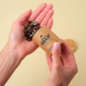 NATURAL SHILAJIT Capsules - Pure Energy & Immune Support, 60 Count