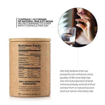 Natural Shilajit Capsules for Energy & Wellness - 60 Count