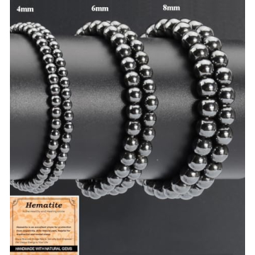 MASSIVE BEADS Hematite - Health & Healing Stone - Handmade Yoga Stretch Bracelet