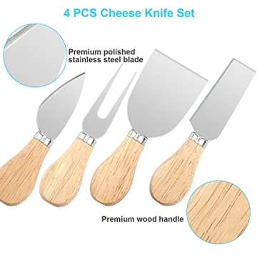 UUBAAR 4 PCS Cheese Knife Set for Charcuterie Boards