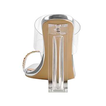 LISHAN Women's Toe Ring Chunky Heel Clear Sandals Square Toe Clear Straps Block Heel Slip On Slides Mules Silver US 13