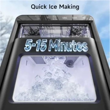 Compact Nugget Ice Maker with Self-Cleaning for Home