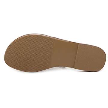 Hinyyrin Women's Rhinestone Sandals Silver Gladiator Sandals Summer Flat Dress Sandals Beach Wedding Banquet Size 8