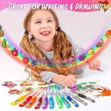 Valentines Day Gifts for Kids, Easter Basket Stuffers for Teens Adults, 12-Color Scented Glitter Gel Pens, Cute Coloring Pens, Colored Marker Pen Set Fun Stationary,Scrapbook Journaling Supplies