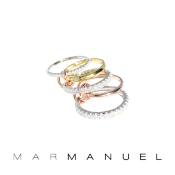 Elegant MAR MANUEL Stackable Rings with 14K Gold Plating