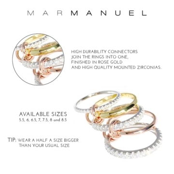 Elegant MAR MANUEL Stackable Rings with 14K Gold Plating