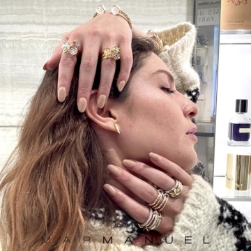 Elegant MAR MANUEL Stackable Rings with 14K Gold Plating