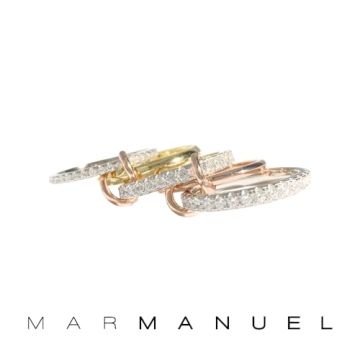 Elegant MAR MANUEL Stackable Rings with 14K Gold Plating