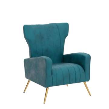 Modern Velvet Accent Chair with Elegant Metal Legs