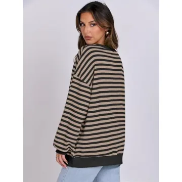 Oversized Striped Sweatshirt for Women - Fall 2024