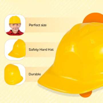 Child Construction Hats - Soft Plastic Construction Helmets by Funny Party Hats (24 Pack)