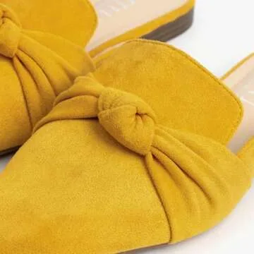 MUSSHOE Comfortable Backless Mules for Women - Mustard