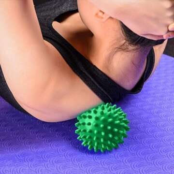 Massage Ball - Spiky for Deep Tissue Back Massage, Foot Massager, Plantar Fasciitis & All Over Body ...