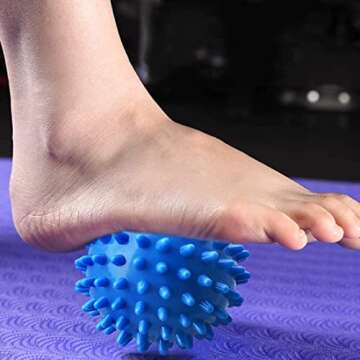 Massage Ball - Spiky for Deep Tissue Back Massage, Foot Massager, Plantar Fasciitis & All Over Body Deep Tissue Muscle Therapy - Your Compact Muscle Roller