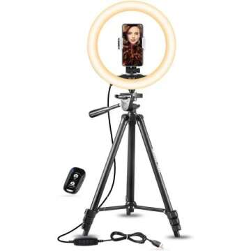 UBeesize 10" Ring Light & Tripod for Influencers
