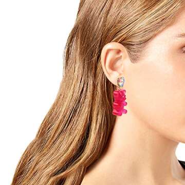Betsey Johnson Gummy Bear Drop Earrings in Pink - Playful Charm