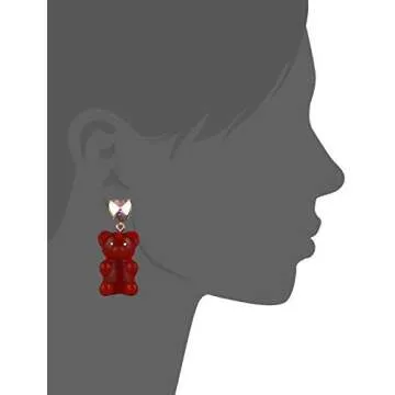 Betsey Johnson Pink Gummy Bear Earrings for Fun Style