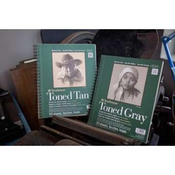Strathmore 400 Series Sketch Pad, Toned Gray, 9x12 inch, 50 Sheets - Artist Sketchbook for Drawing, ...