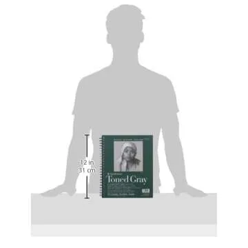 Strathmore 400 Series Sketch Pad, Toned Gray, 9x12 inch, 50 Sheets - Artist Sketchbook for Drawing, Illustration, Art Class Students