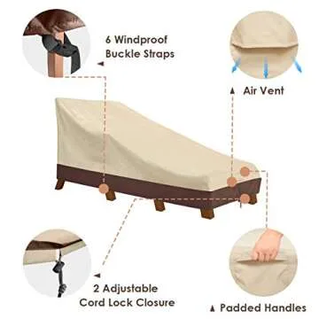 Vailge Waterproof Chaise Lounge Cover - 600D Heavy Duty