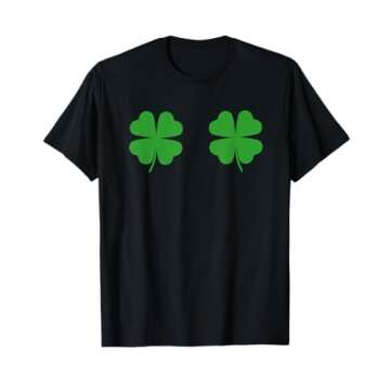 Funny St Patrick's Day Boob Shirt with Clovers