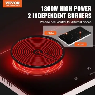 VEVOR Electric Cooktop - 24in Radiant Dual Burner