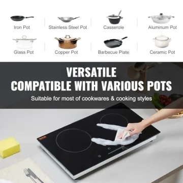 VEVOR Electric Cooktop - 24in Radiant Dual Burner