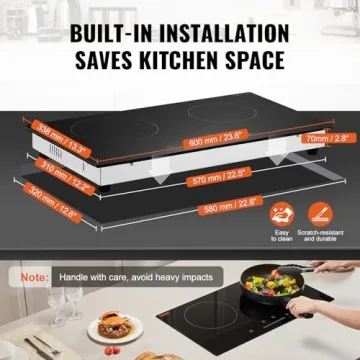 VEVOR Electric Cooktop - 24in Radiant Dual Burner