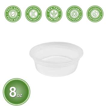 PARTY BARGAINS 36-Pack Food Containers with Lids - 8oz, 16oz, and 32oz Combo Deli Containers for Foo...