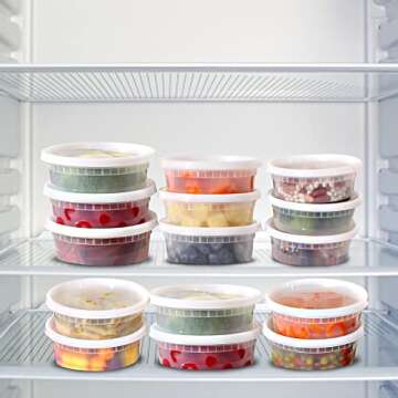PARTY BARGAINS 36-Pack Food Containers with Lids - 8oz, 16oz, and 32oz Combo Deli Containers for Food, Temperature Resilient, Leak Proof & Reusable