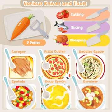 Pretend Play Kitchen Accessories Set for Toddlers 3-5 Years