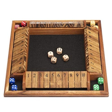 AMEROUS Shut The Box Wooden Math Game for Family Fun