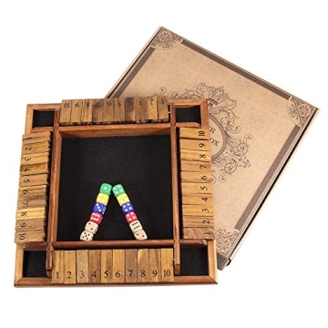 AMEROUS Shut The Box Wooden Math Game for Family Fun