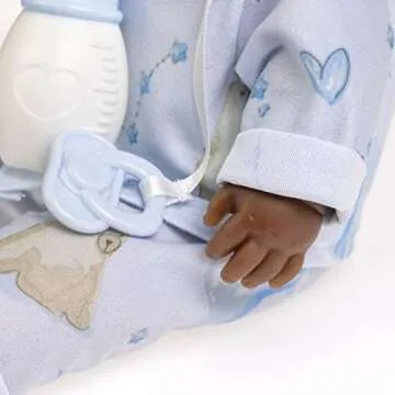 JC Toys Twins 13" Realistic Soft Body Baby Dolls Berenguer Boutique | Twins Gift Set with Removable Outfits and Accessories | Pink and Blue | African American | Ages 2+