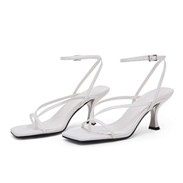 Elegant PiePieBuy Women's Kitten Heel Sandals with Square Open Toe Design