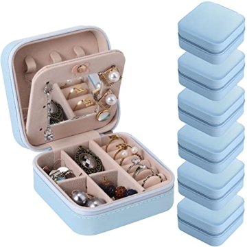 Hillban 6 Pcs Bridesmaid Gifts Jewelry Box Set - Travel Organizer