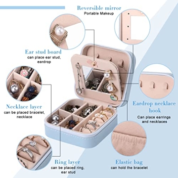 Bridesmaid Gift Set: Jewelry Box With Mirror - 6 Pcs