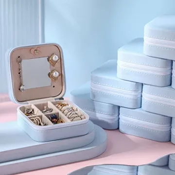 Bridesmaid Gift Set: Jewelry Box With Mirror - 6 Pcs