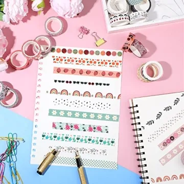 TaoBary 33 Rolls Colorful Holiday Washi Tape Set