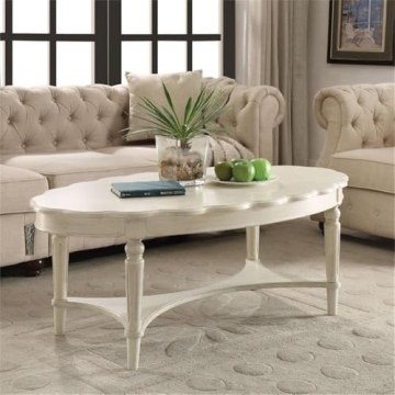 Acme Fordon Oval Coffee Table Antique White - Elegant Style