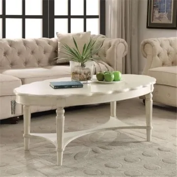Acme Fordon Oval Coffee Table Antique White - Elegant Style