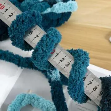 HOMBYS 8 Pack Giant Chunky Yarn for Crocheting,Super Bulky Large Soft Fluffy Yarn,Tie Dye Plush Fuzzy Yarn,Mixed Color Thick Chenille Yarn for Hand Knitting/Arm Knitting (Dark Blue,Blue)