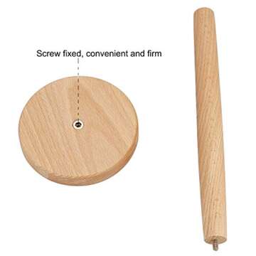 Bamboo Paper Towel Holder,DNIEBW Kitchen Paper Holder Countertop Stand up Towels Roll Stand Organizer Simply Standing Countertop Wooden Paper Fits Standard Roll Holder for Cabinet (Round Bottom)