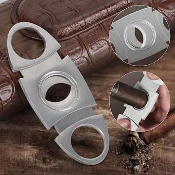 Scotte Leather Travel Cigar Case with Cutter For Men