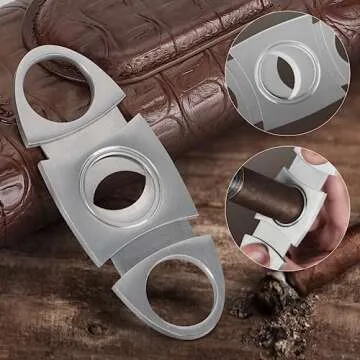 Scotte Leather Travel Cigar Case with Cutter For Men