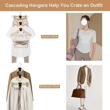 LIZMSIE Space Saving Hangers, Upgrade 40Lb(Max) Heavy Duty Hanger Hooks, Space Savers Bear-Shaped with Triangles for Hangers, Hanger Extender Dorm Room Essentials for Girls, Closet Organizer, Black