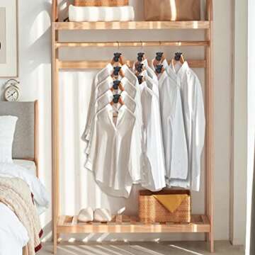 LIZMSIE Space Saving Hangers, Upgrade 40Lb(Max) Heavy Duty Hanger Hooks, Space Savers Bear-Shaped with Triangles for Hangers, Hanger Extender Dorm Room Essentials for Girls, Closet Organizer, Black