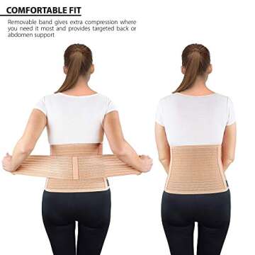ORTONYX Abdominal Binder for Postpartum, C-Section, and Hernia Support - Belly Band for Women and Me...